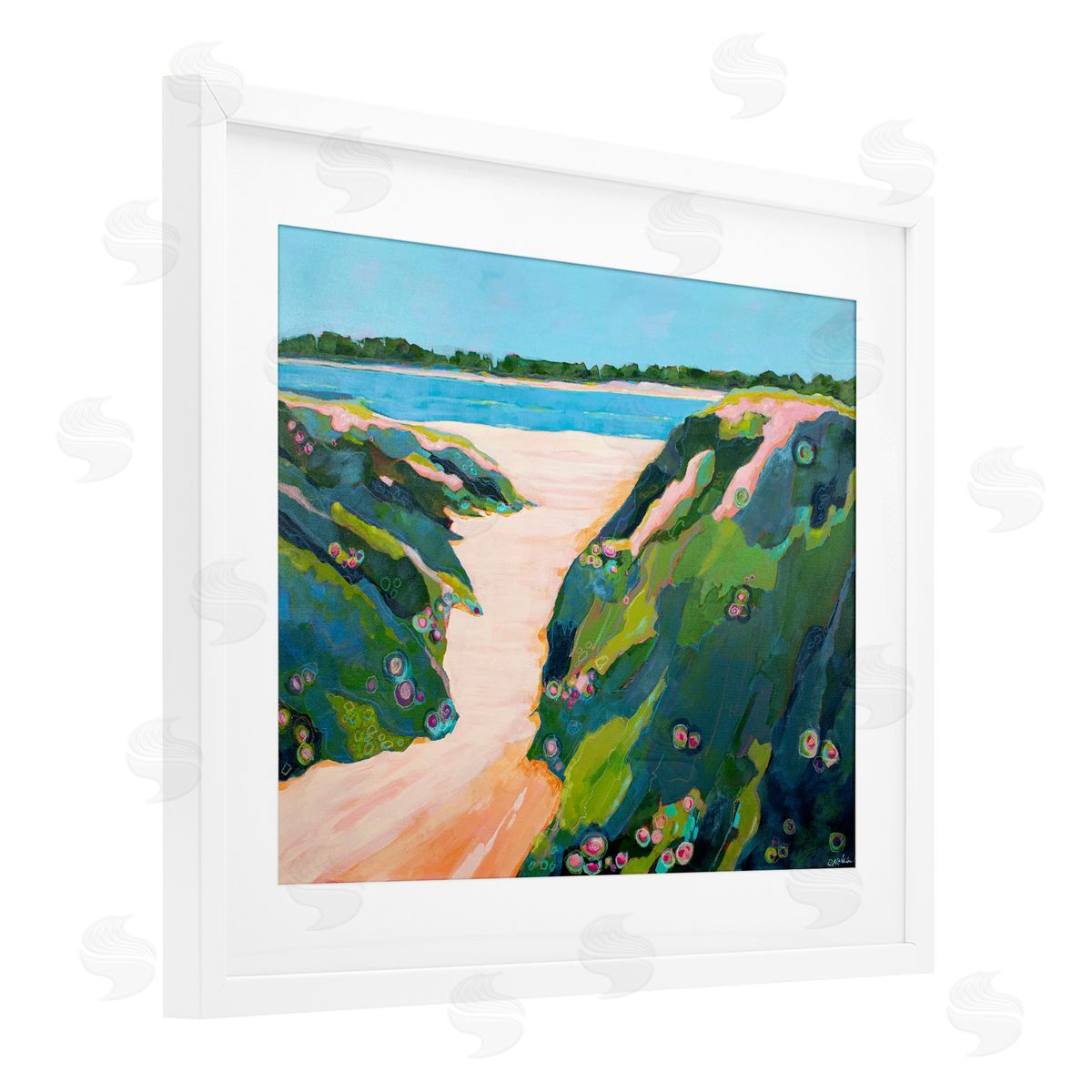 Dorothy Holmes Mohler Floral Cliffs Landscape Canvas Wall Art Print