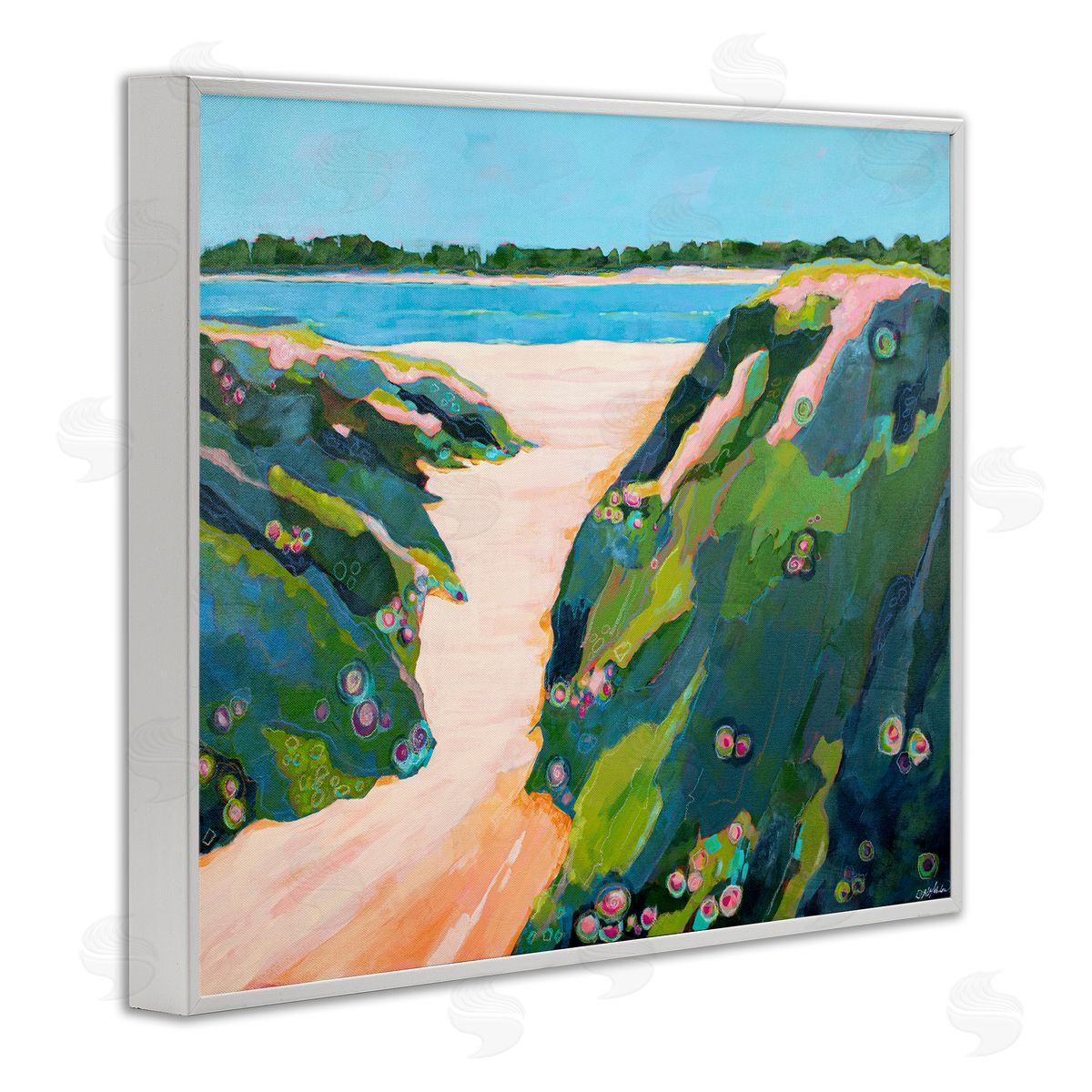 Dorothy Holmes Mohler Floral Cliffs Landscape Canvas Wall Art Print