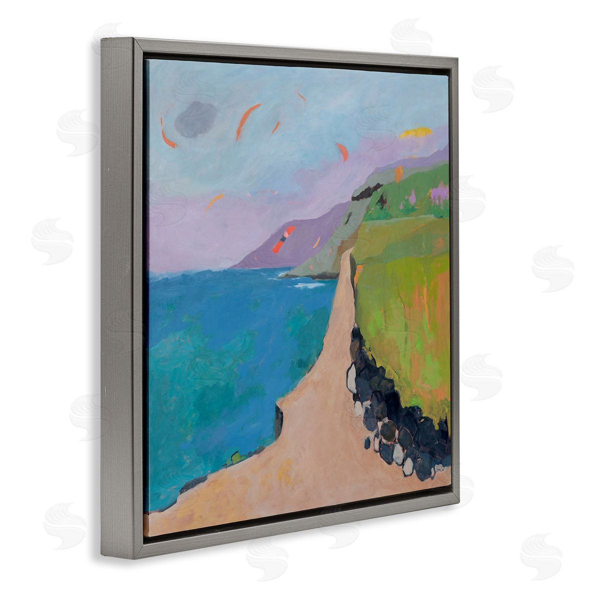 Jenny Wantuch Kites over Coastal View Canvas Wall Art Print