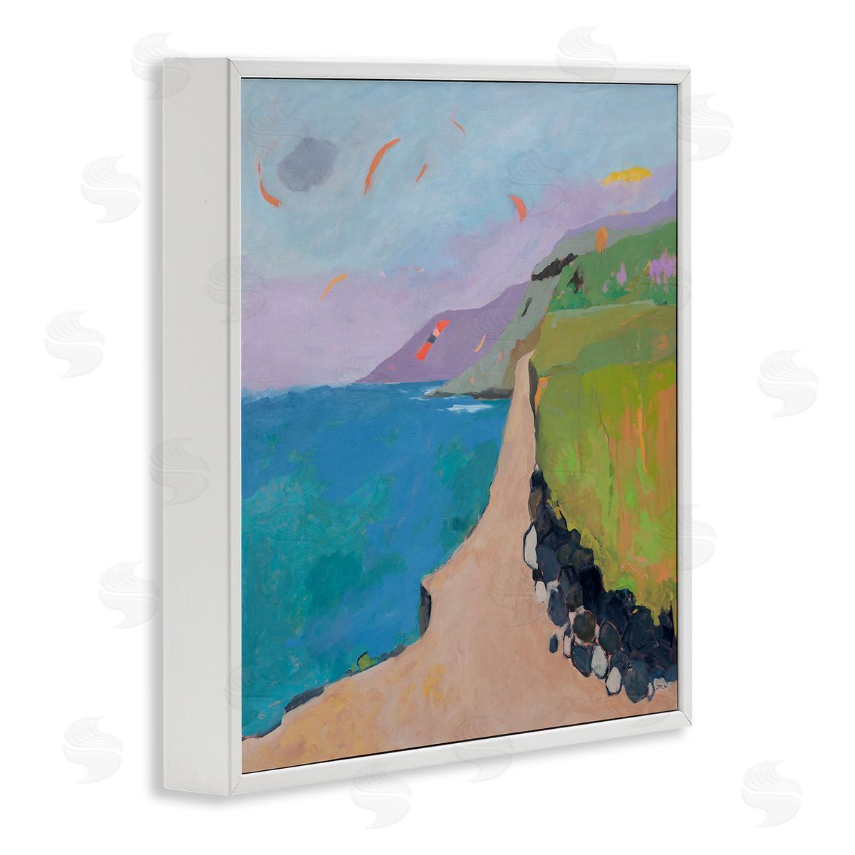 Jenny Wantuch Kites over Coastal View Canvas Wall Art Print