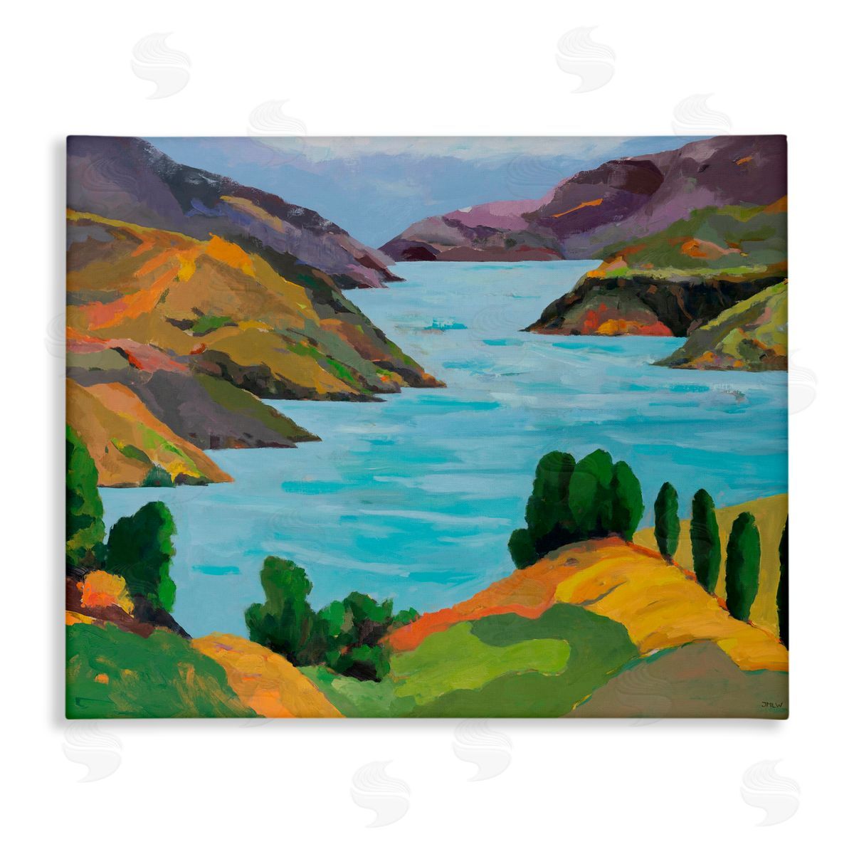 Jenny Wantuch Akaroa Sound Landscape Canvas Wall Art Print