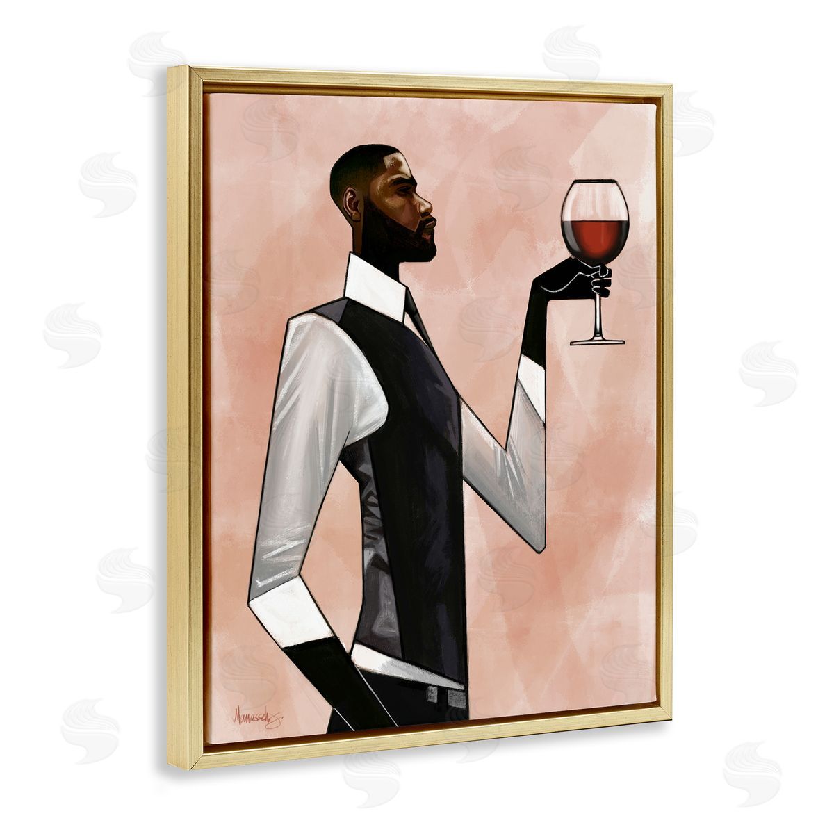 Manasseh Johnson Sr Man Toast Cheers Canvas Wall Art Print