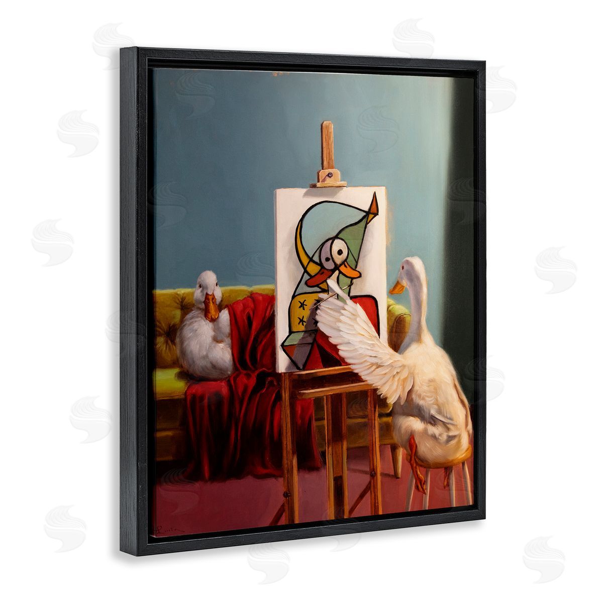 Lucia Heffernan Duckcasso Funny Painter Duck Canvas Wall Art Print