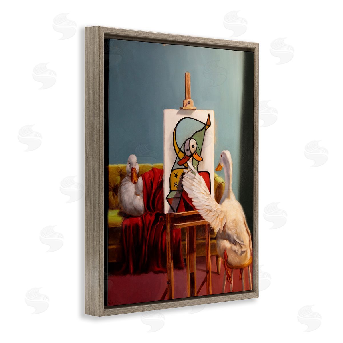 Lucia Heffernan Duckcasso Funny Painter Duck Canvas Wall Art Print