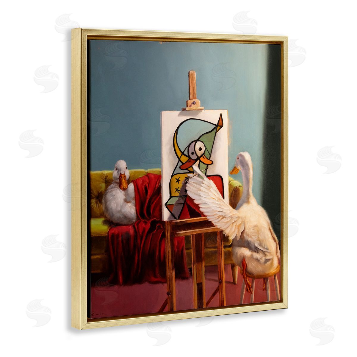 Lucia Heffernan Duckcasso Funny Painter Duck Canvas Wall Art Print