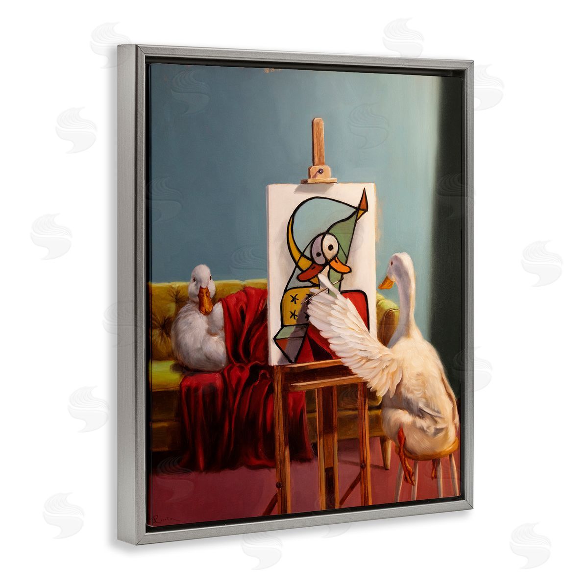 Lucia Heffernan Duckcasso Funny Painter Duck Canvas Wall Art Print