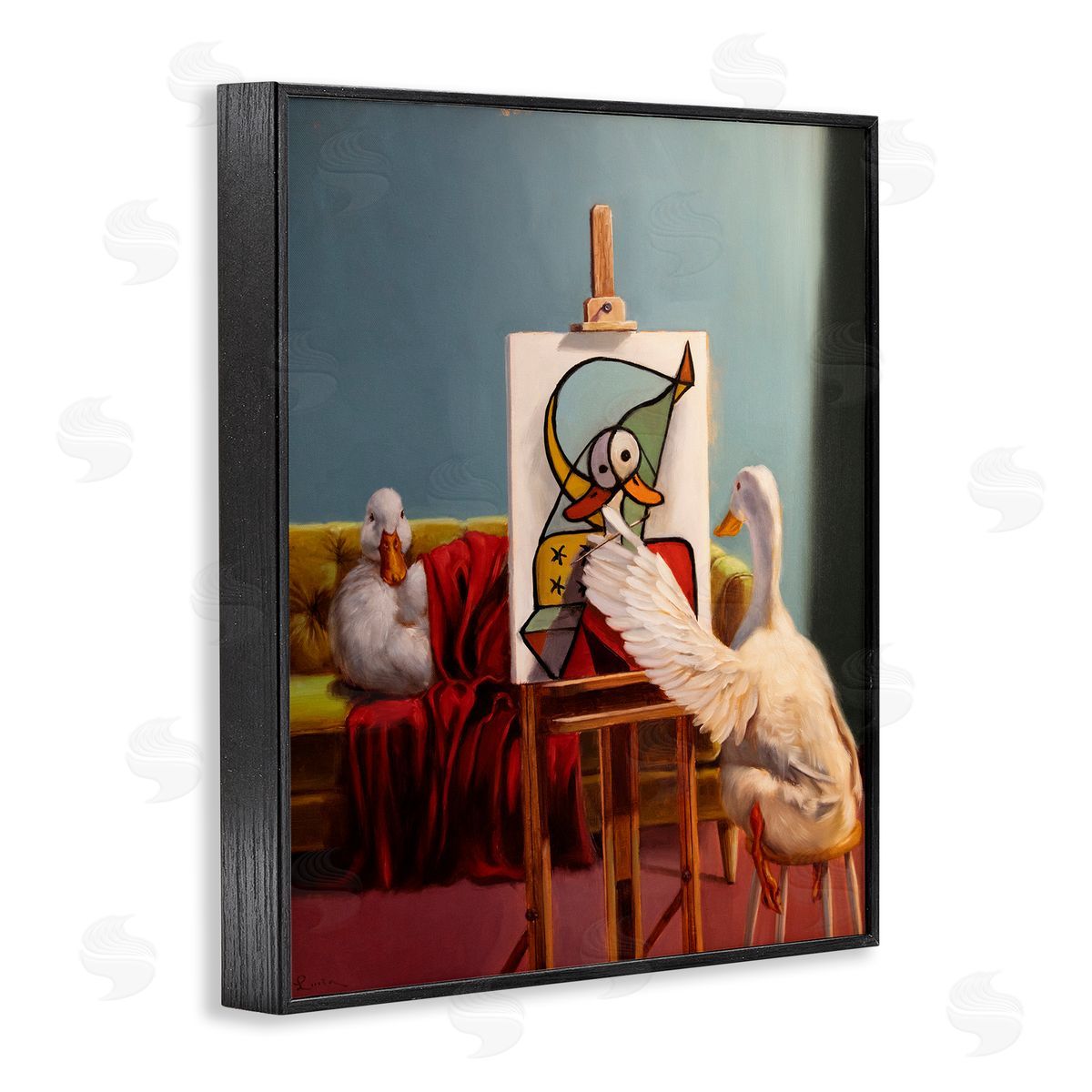 Lucia Heffernan Duckcasso Funny Painter Duck Canvas Wall Art Print