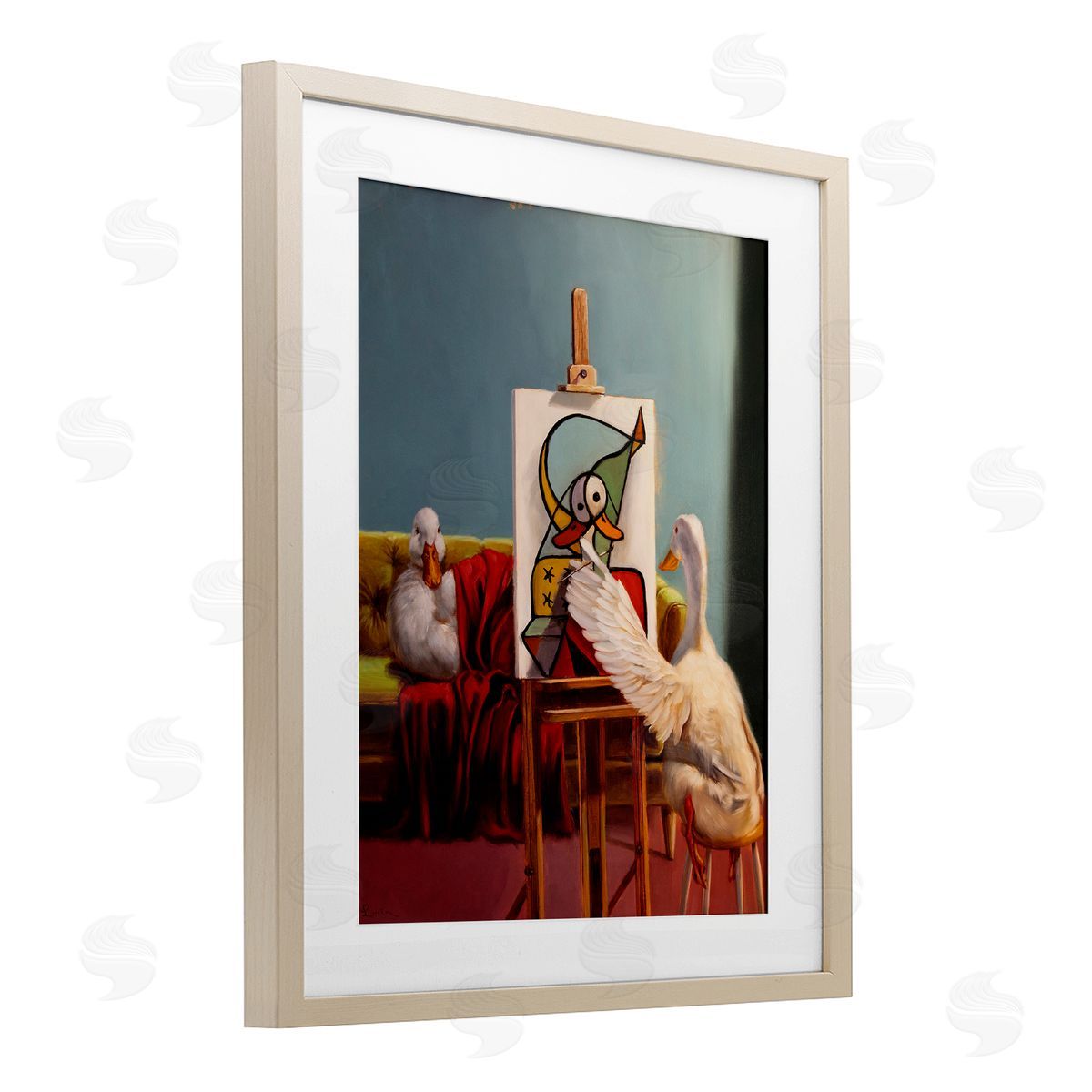Lucia Heffernan Duckcasso Funny Painter Duck Canvas Wall Art Print