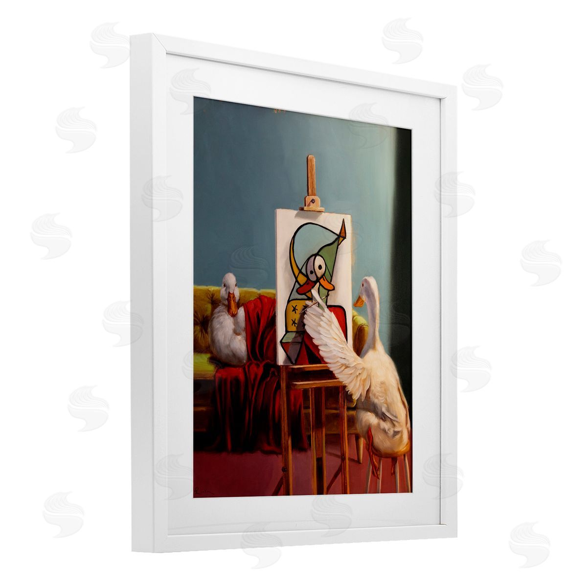 Lucia Heffernan Duckcasso Funny Painter Duck Canvas Wall Art Print