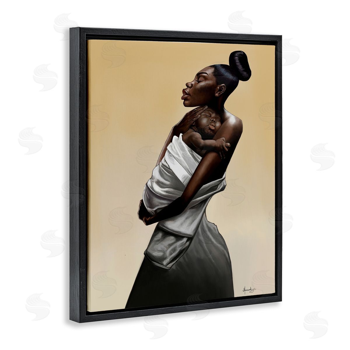Manasseh Johnson Sr Mother And Child Tenderness Canvas Wall Art Print