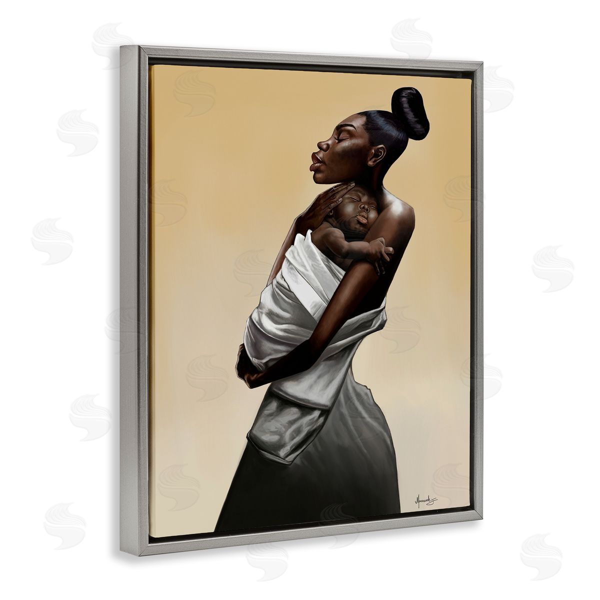 Manasseh Johnson Sr Mother And Child Tenderness Canvas Wall Art Print