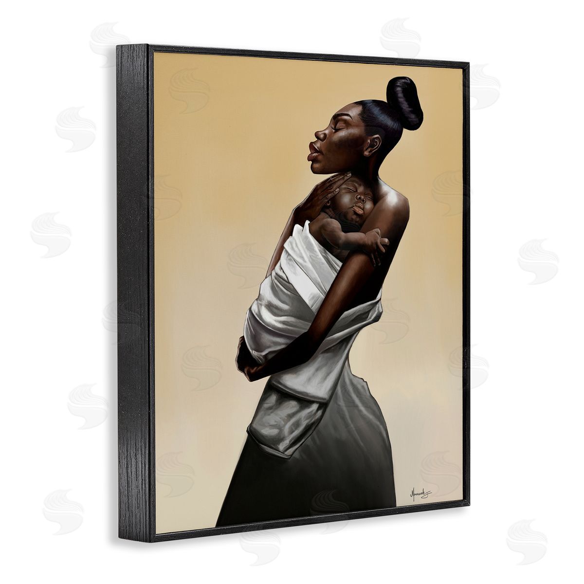 Manasseh Johnson Sr Mother And Child Tenderness Canvas Wall Art Print