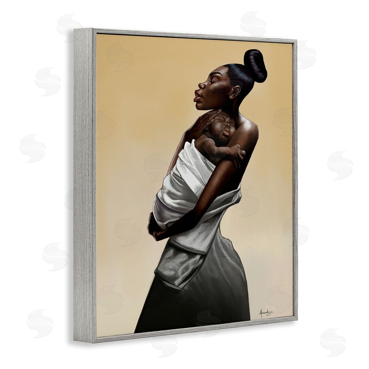 Manasseh Johnson Sr Mother And Child Tenderness Canvas Wall Art Print