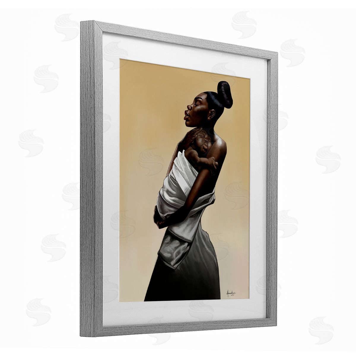 Manasseh Johnson Sr Mother And Child Tenderness Canvas Wall Art Print