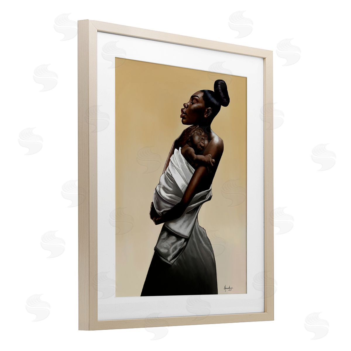 Manasseh Johnson Sr Mother And Child Tenderness Canvas Wall Art Print