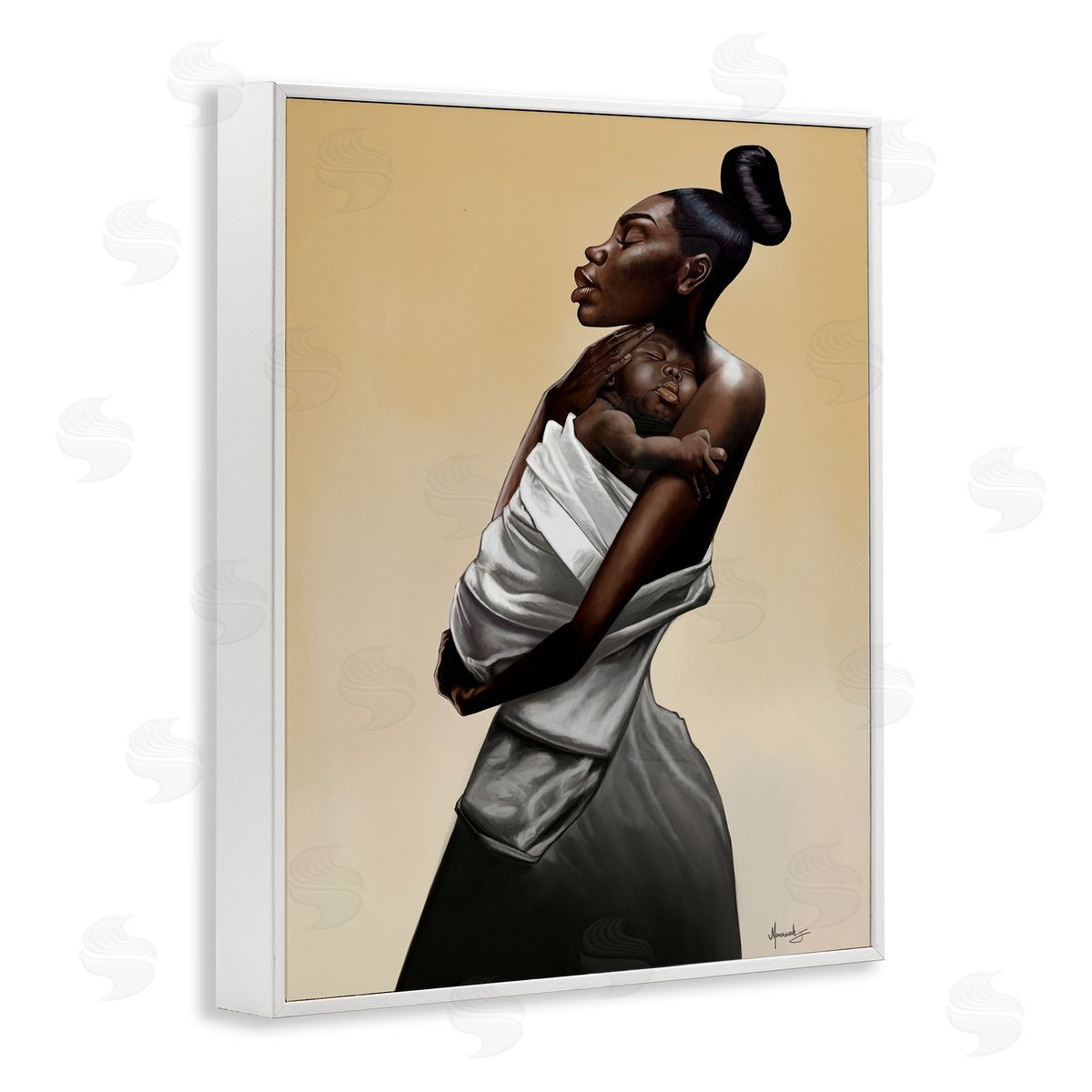 Manasseh Johnson Sr Mother And Child Tenderness Canvas Wall Art Print