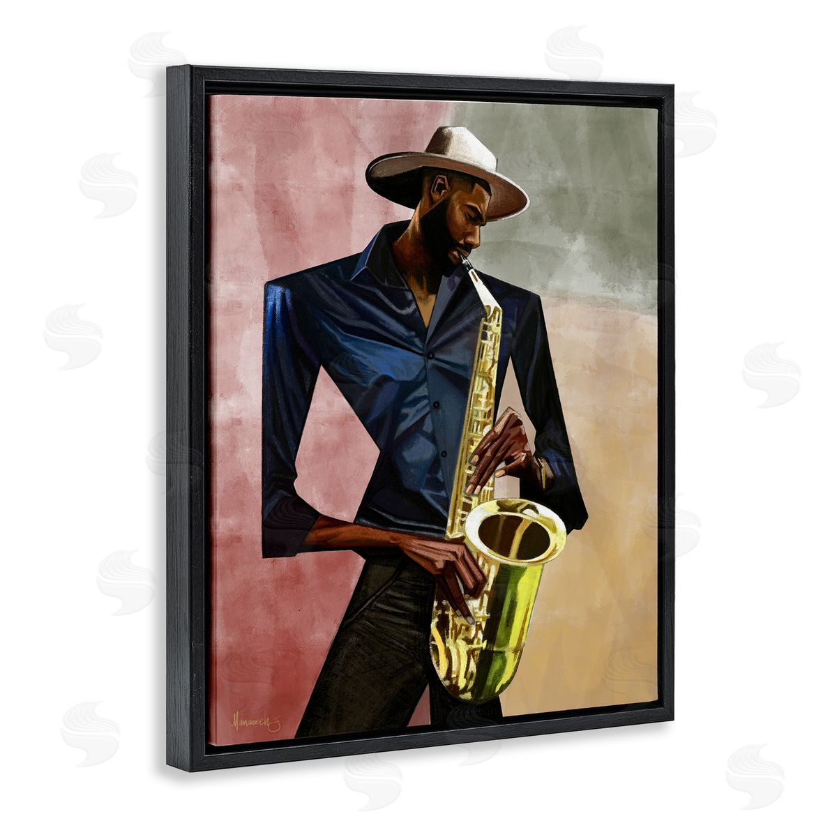 Manasseh Johnson Sr Sax Player Musician Canvas Wall Art Print