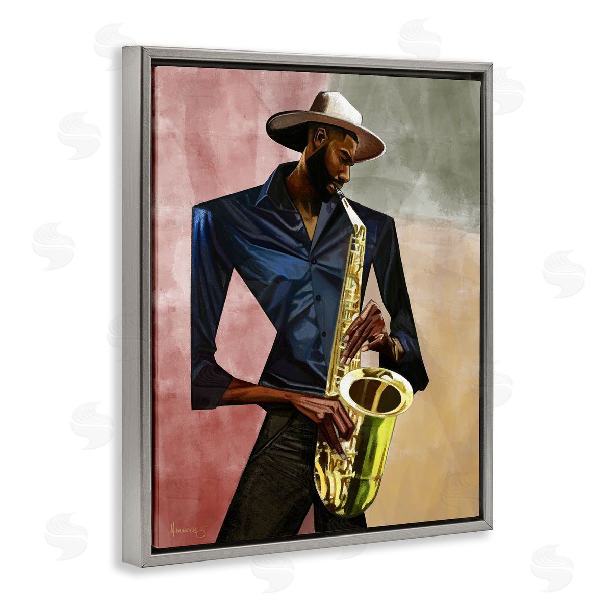 Manasseh Johnson Sr Sax Player Musician Canvas Wall Art Print