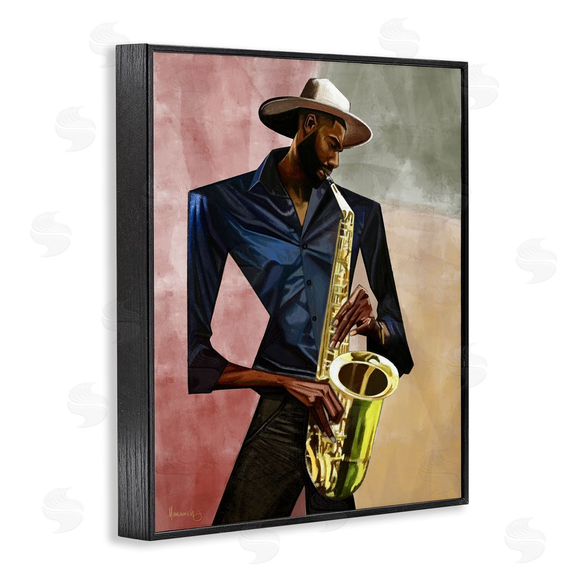 Manasseh Johnson Sr Sax Player Musician Canvas Wall Art Print
