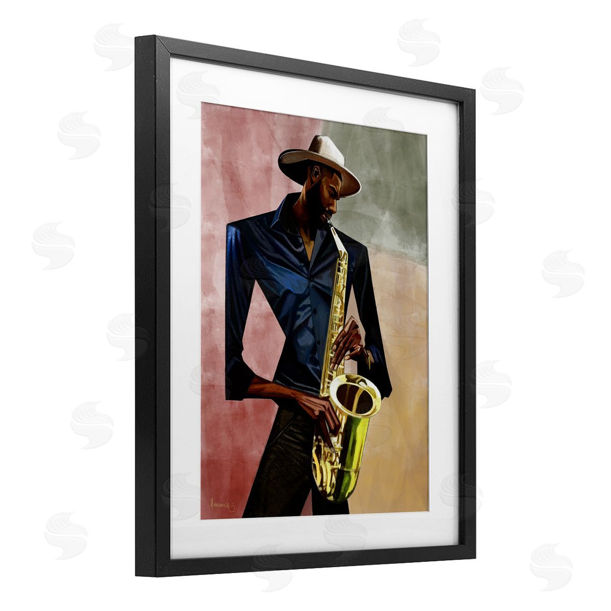 Manasseh Johnson Sr Sax Player Musician Canvas Wall Art Print