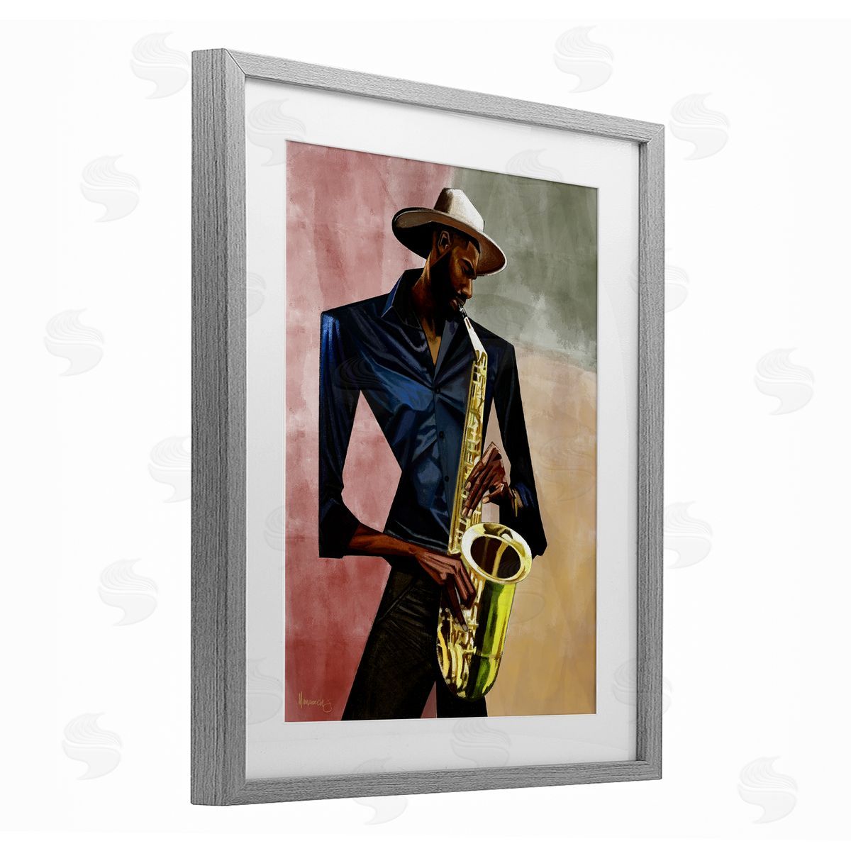 Manasseh Johnson Sr Sax Player Musician Canvas Wall Art Print