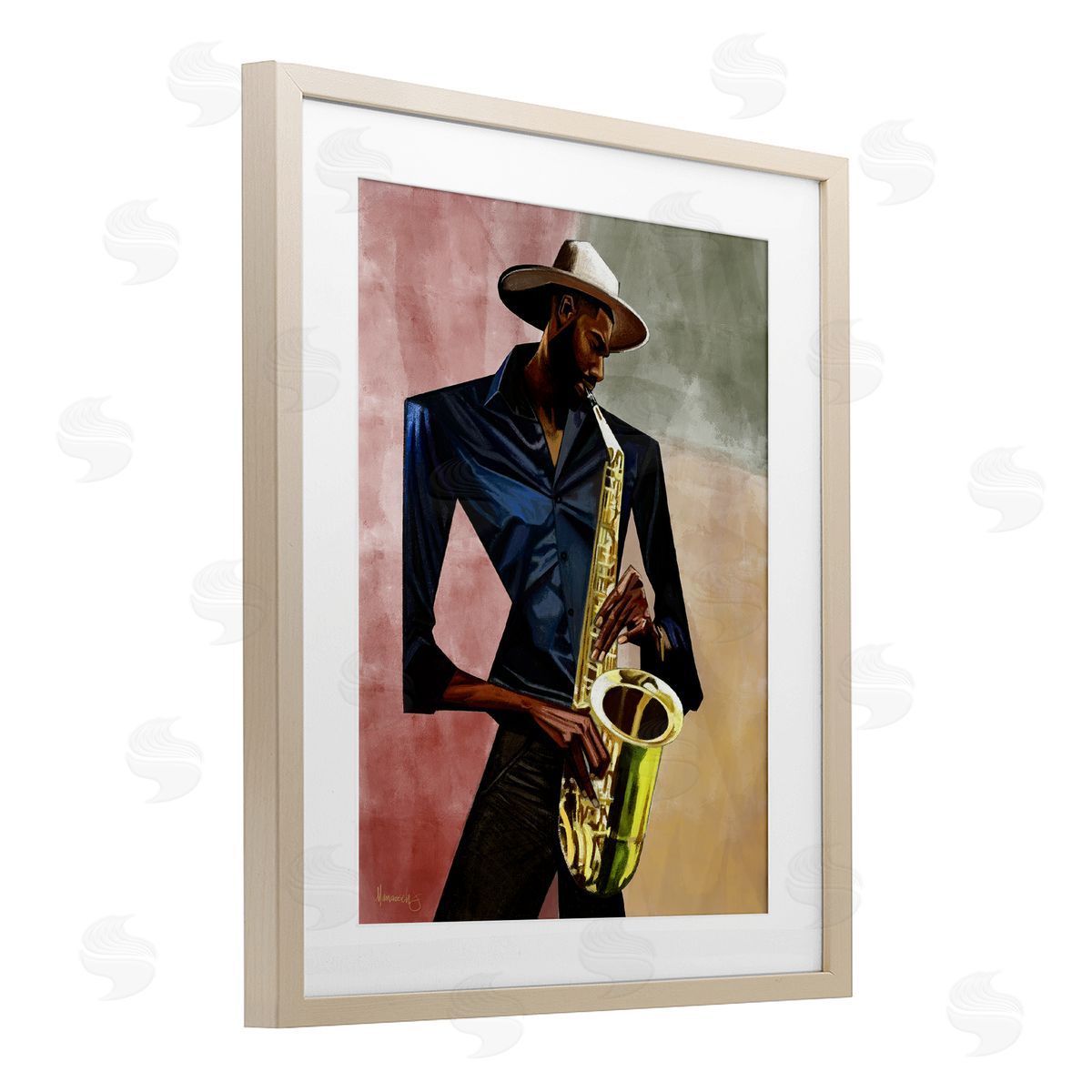Manasseh Johnson Sr Sax Player Musician Canvas Wall Art Print