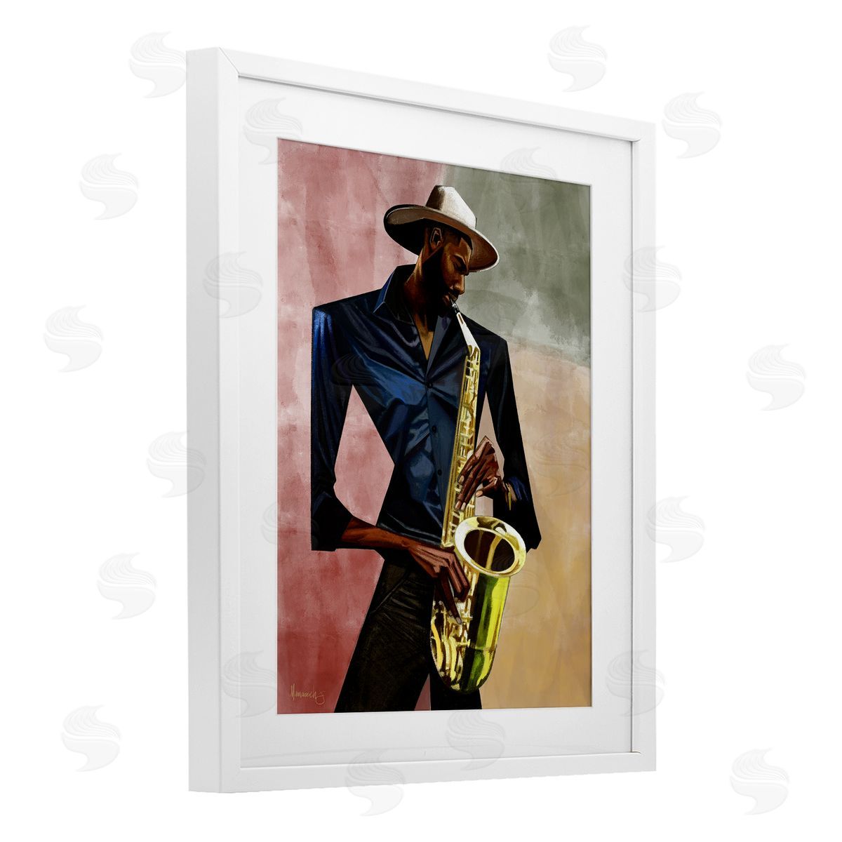 Manasseh Johnson Sr Sax Player Musician Canvas Wall Art Print