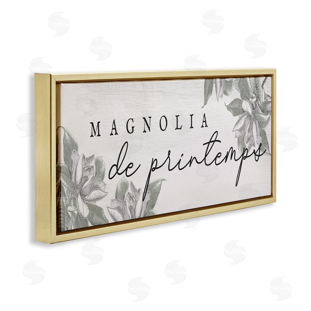 Lil' Rue Spring Magnolia French Phrase Canvas Wall Art Print