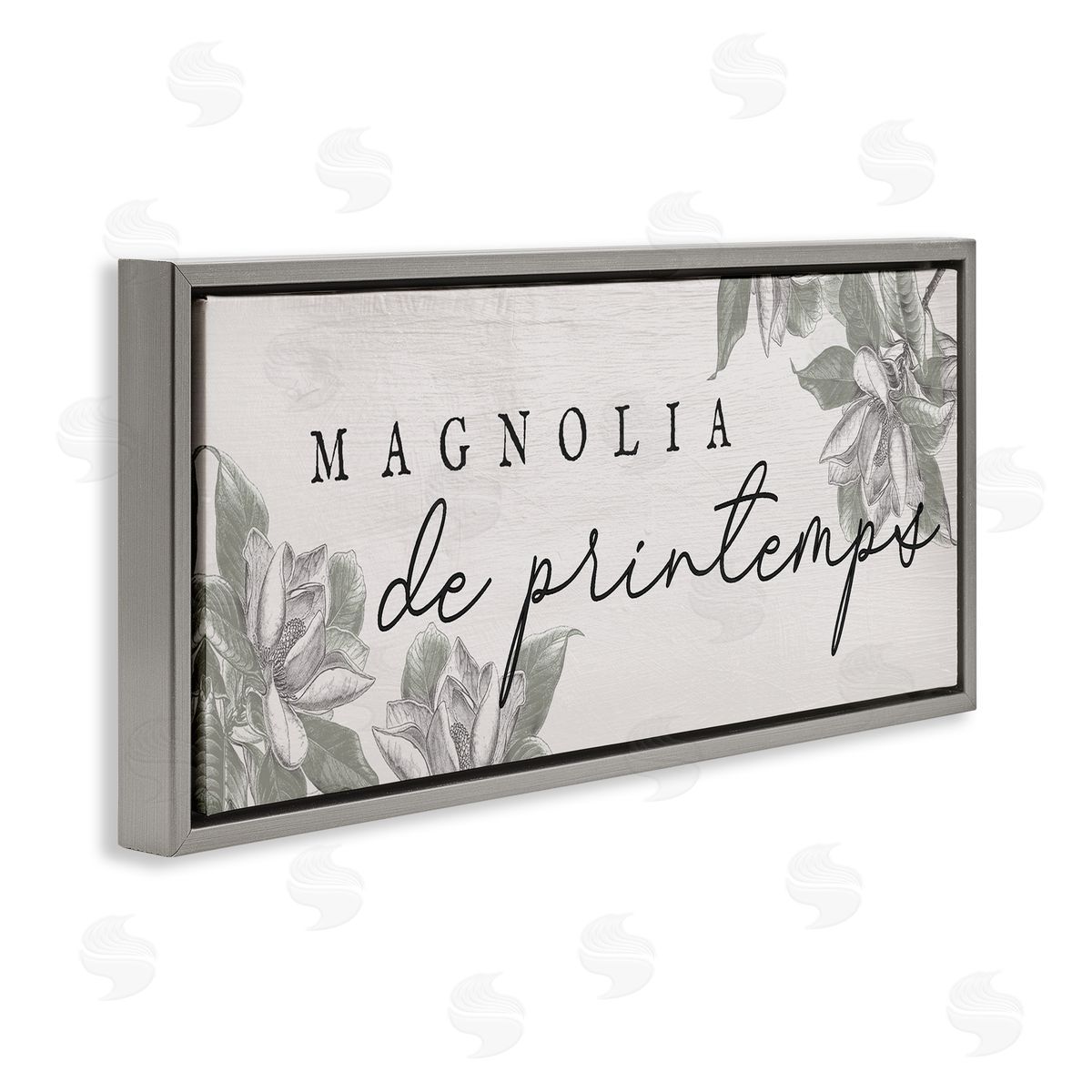 Lil' Rue Spring Magnolia French Phrase Canvas Wall Art Print