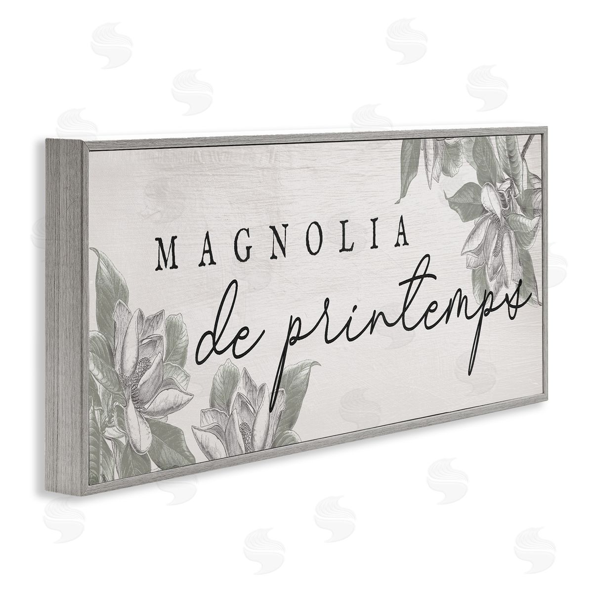 Lil' Rue Spring Magnolia French Phrase Canvas Wall Art Print