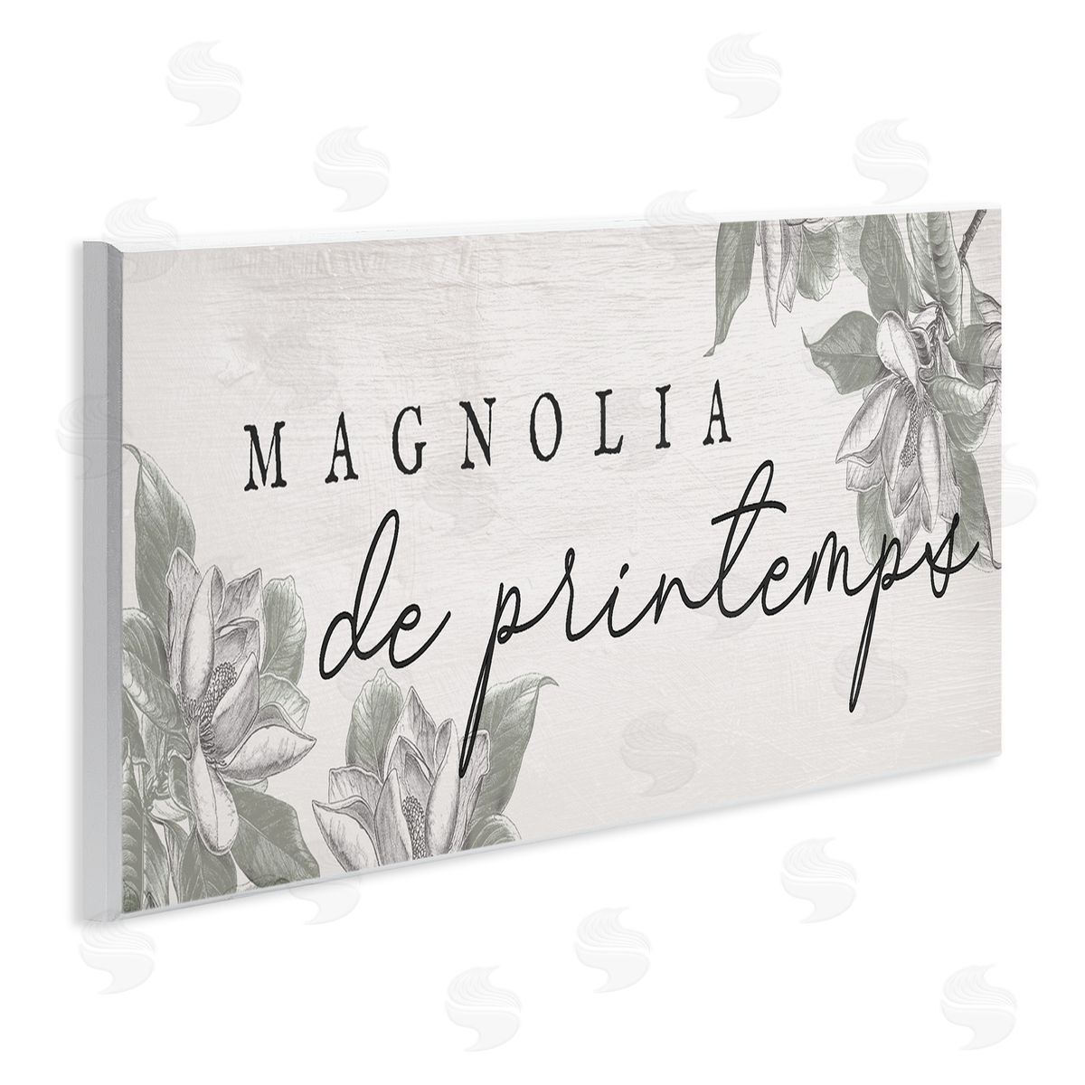 Lil' Rue Spring Magnolia French Phrase Canvas Wall Art Print