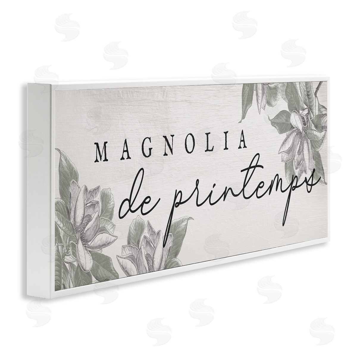 Lil' Rue Spring Magnolia French Phrase Canvas Wall Art Print