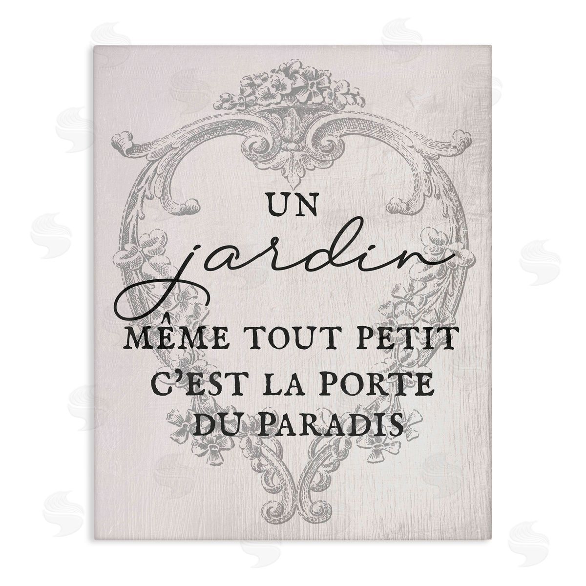 Lil' Rue French Phrase with Vintage Border Canvas Wall Art Print