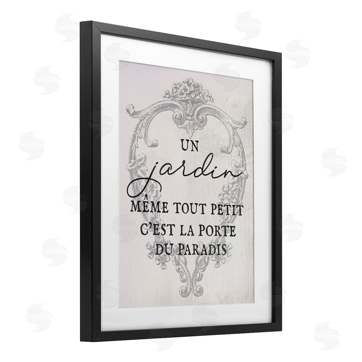 Lil' Rue French Phrase with Vintage Border Canvas Wall Art Print