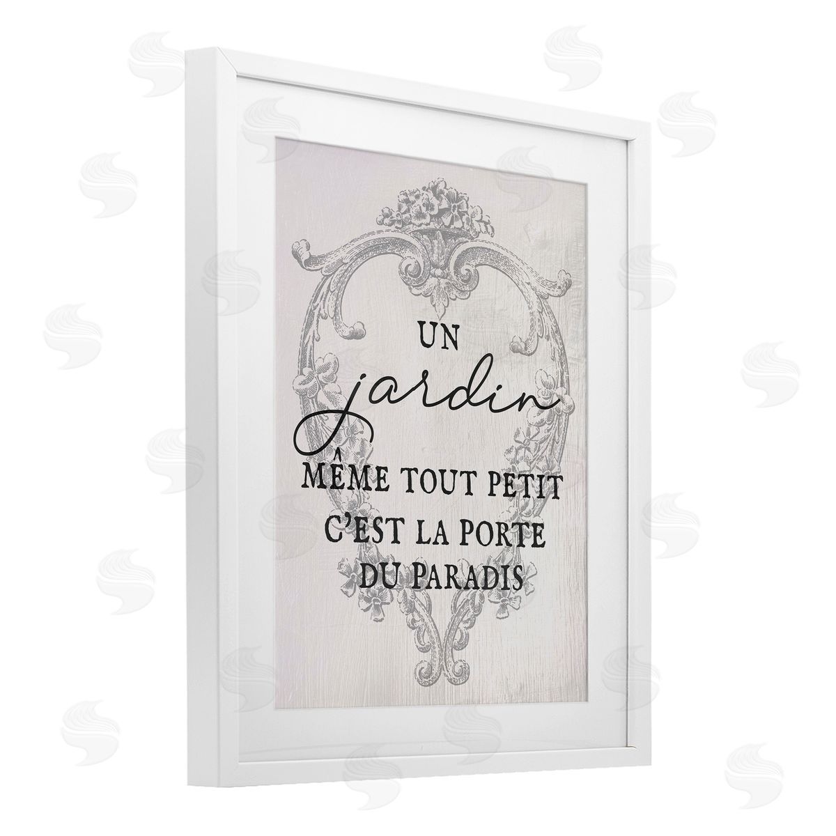 Lil' Rue French Phrase with Vintage Border Canvas Wall Art Print