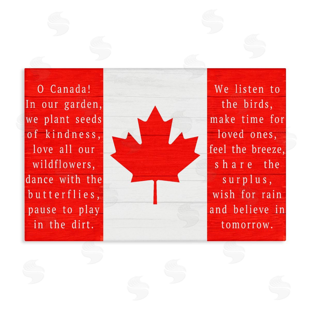 Lil' Rue Red Canadian Anthem Flag Canvas Wall Art Print