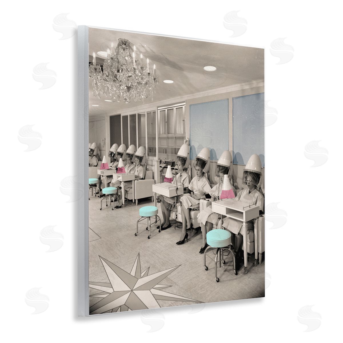 Sophie 6 Vintage Hair Salon Pampering Canvas Wall Art Print