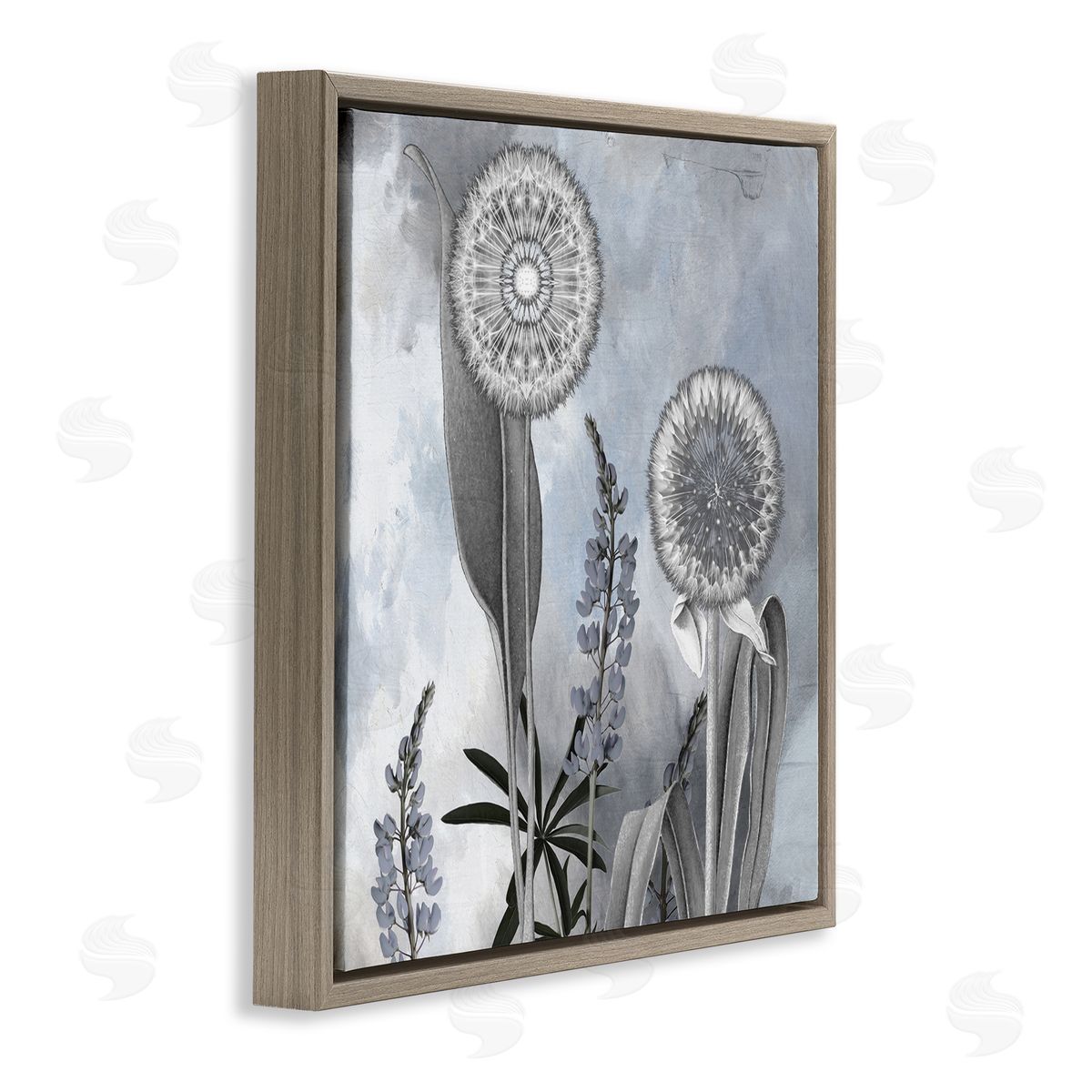 Sophie 6 Grey Toned Dandelion Sky Canvas Wall Art Print