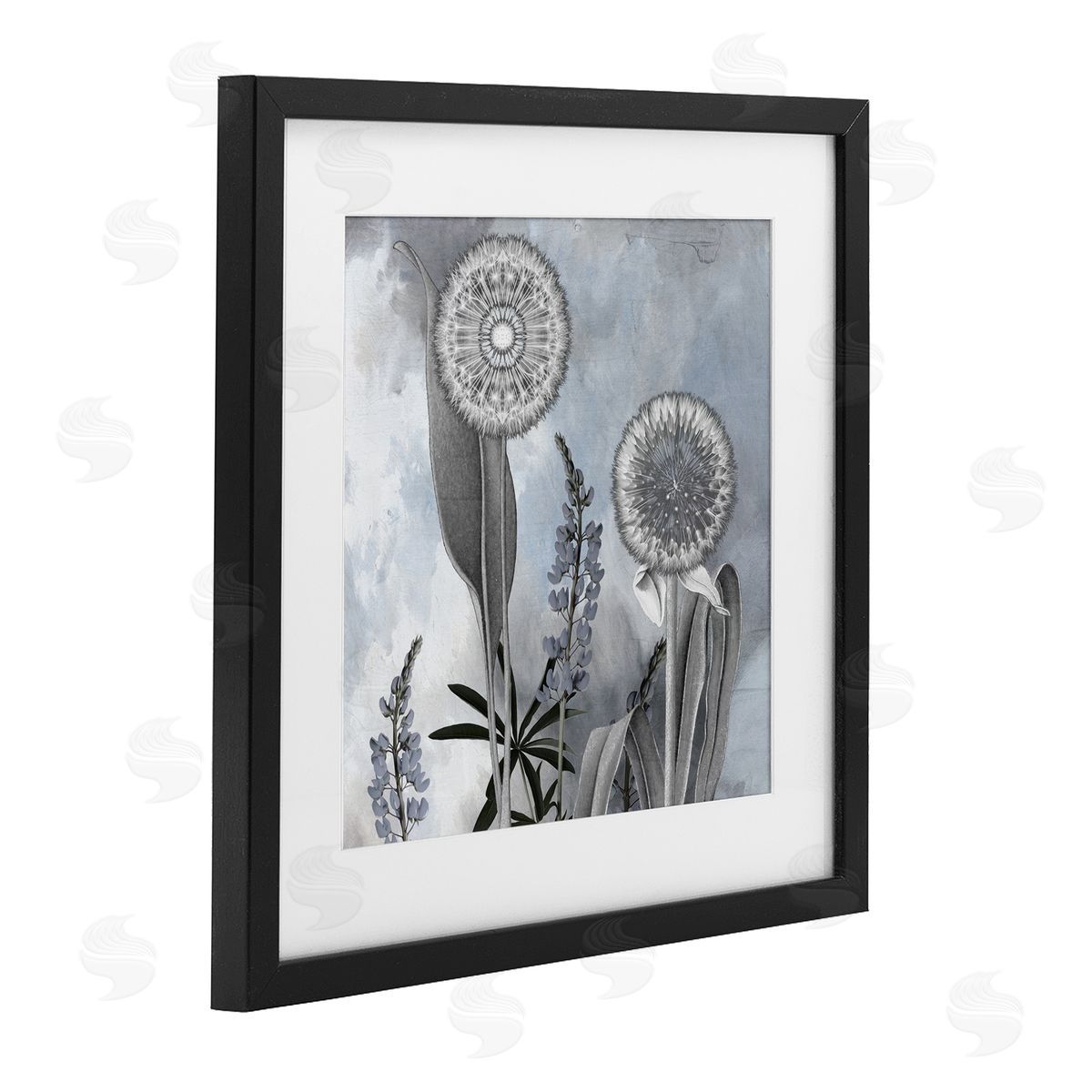Sophie 6 Grey Toned Dandelion Sky Canvas Wall Art Print
