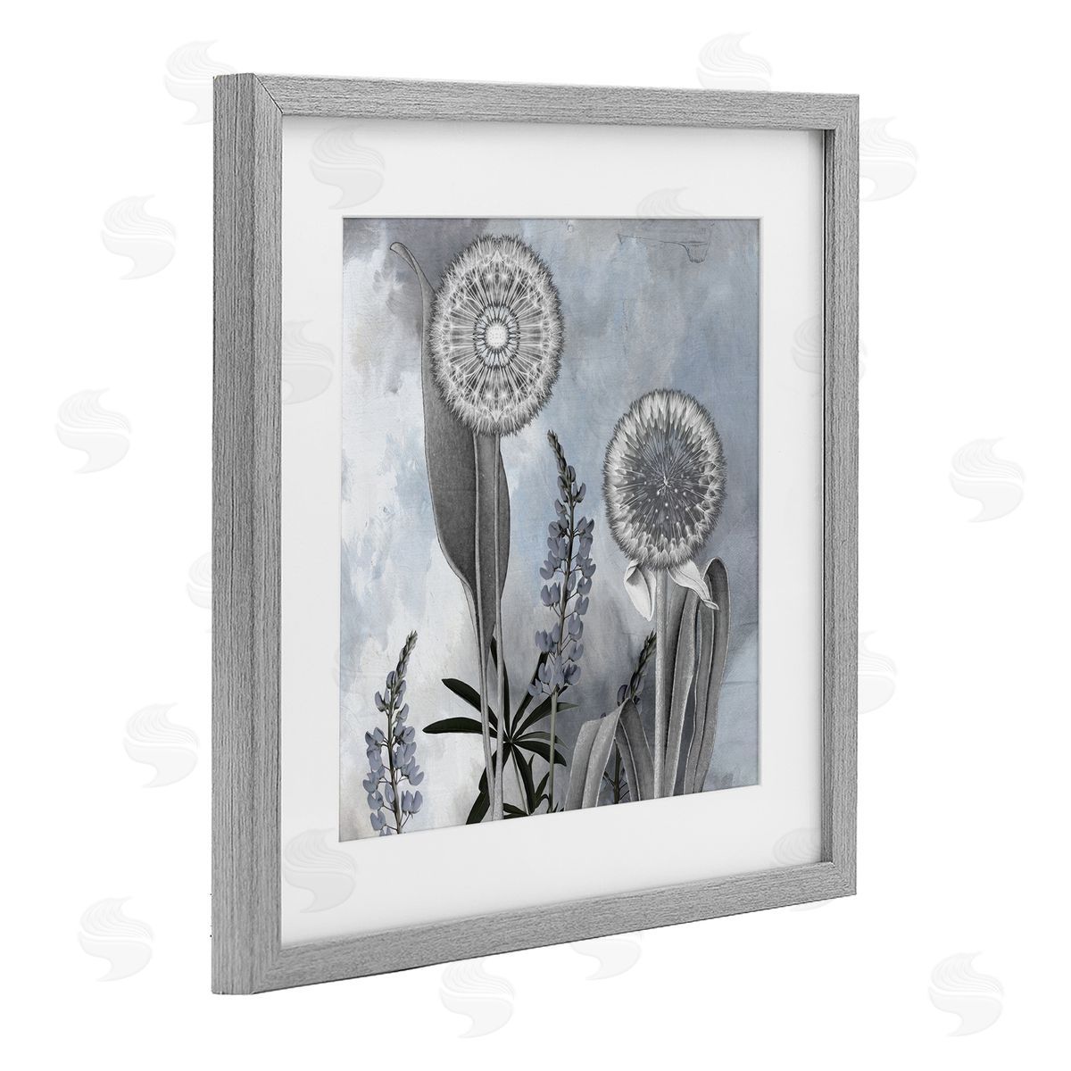 Sophie 6 Grey Toned Dandelion Sky Canvas Wall Art Print