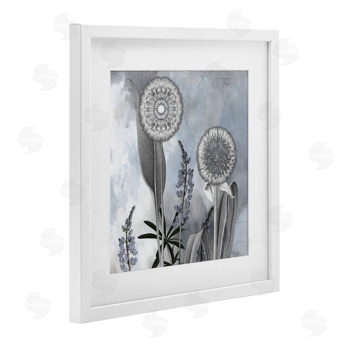 Sophie 6 Grey Toned Dandelion Sky Canvas Wall Art Print