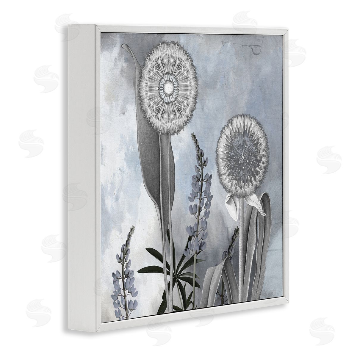 Sophie 6 Grey Toned Dandelion Sky Canvas Wall Art Print