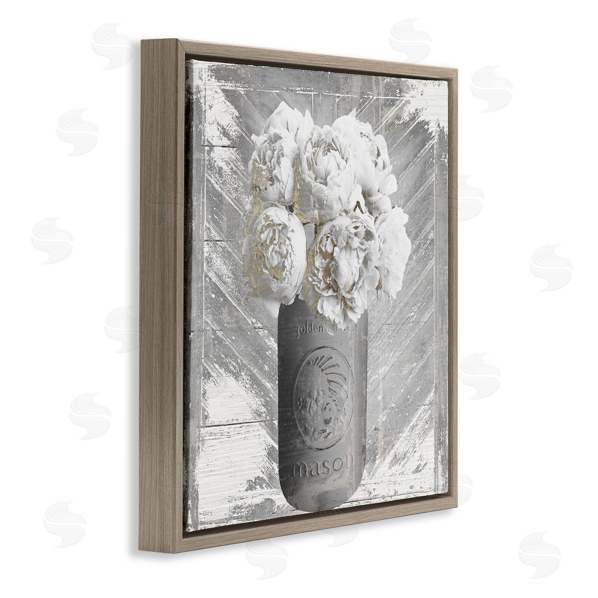 Sophie 6 Peony in Rustic Jar Canvas Wall Art Print