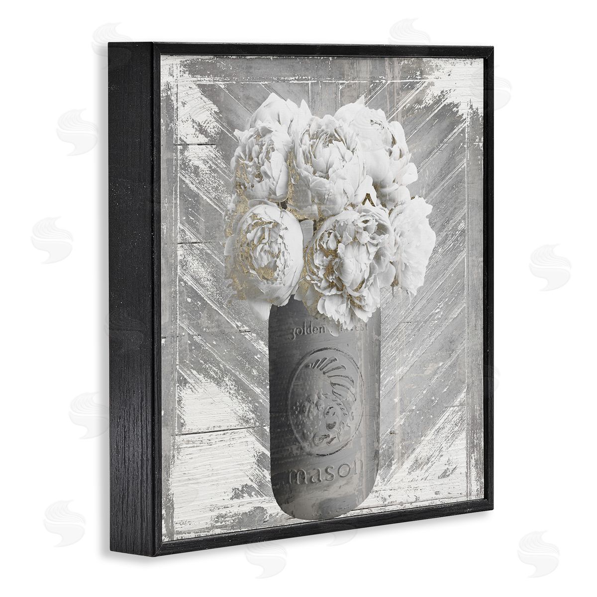 Sophie 6 Peony in Rustic Jar Canvas Wall Art Print