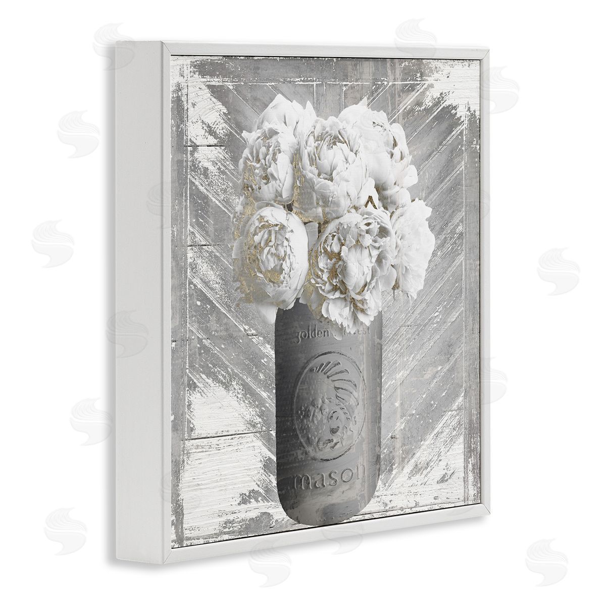 Sophie 6 Peony in Rustic Jar Canvas Wall Art Print