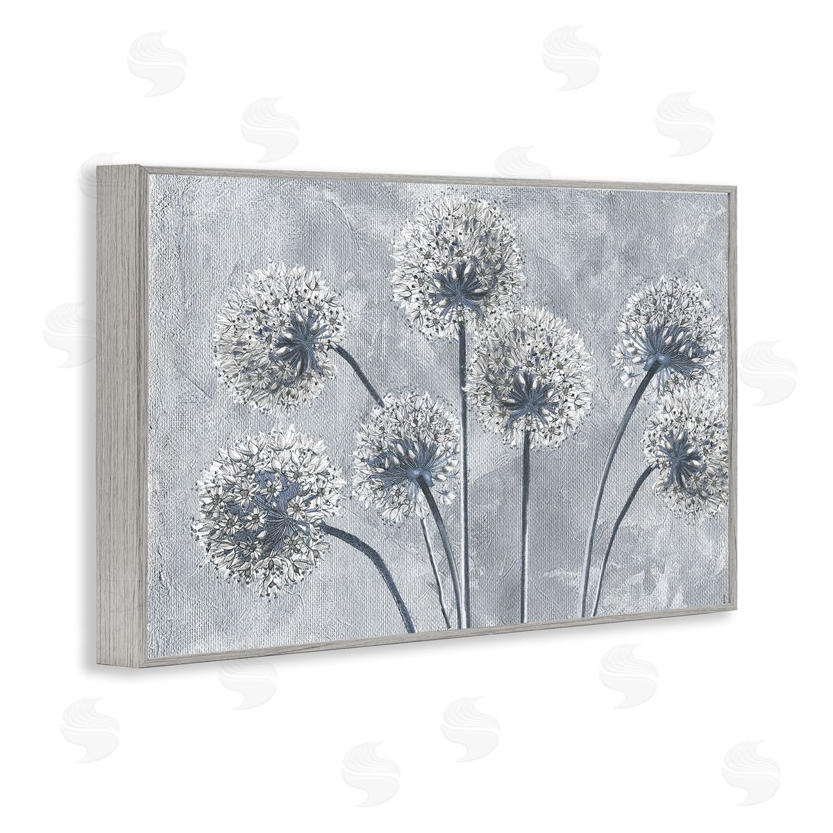 Sophie 6 Blue Onion Flowers Canvas Wall Art Print