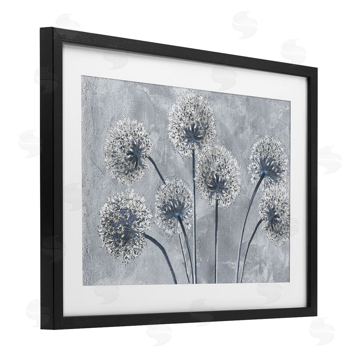 Sophie 6 Blue Onion Flowers Canvas Wall Art Print