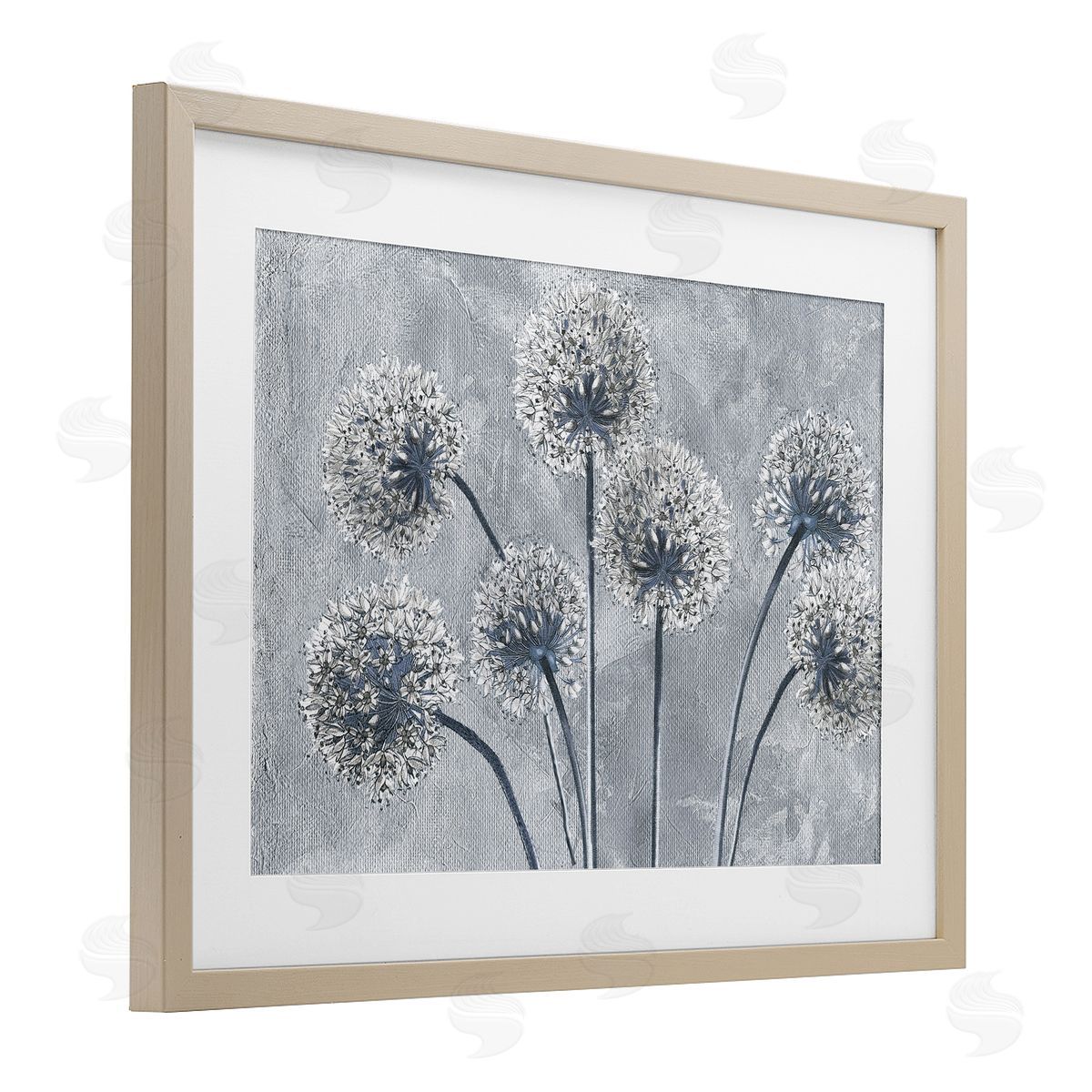 Sophie 6 Blue Onion Flowers Canvas Wall Art Print
