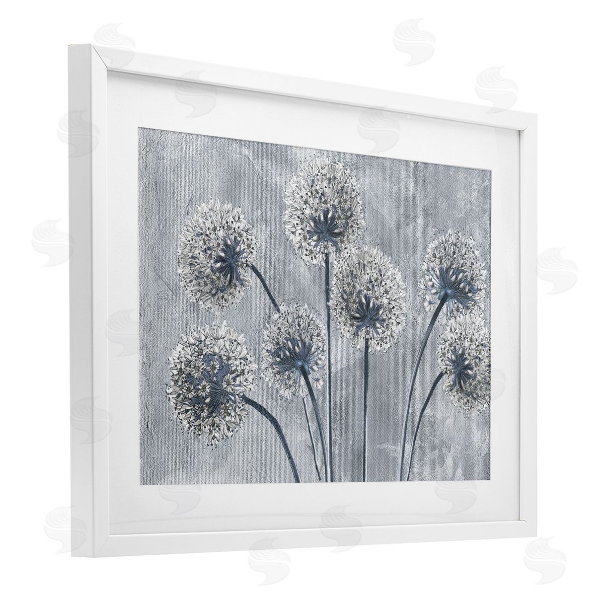 Sophie 6 Blue Onion Flowers Canvas Wall Art Print