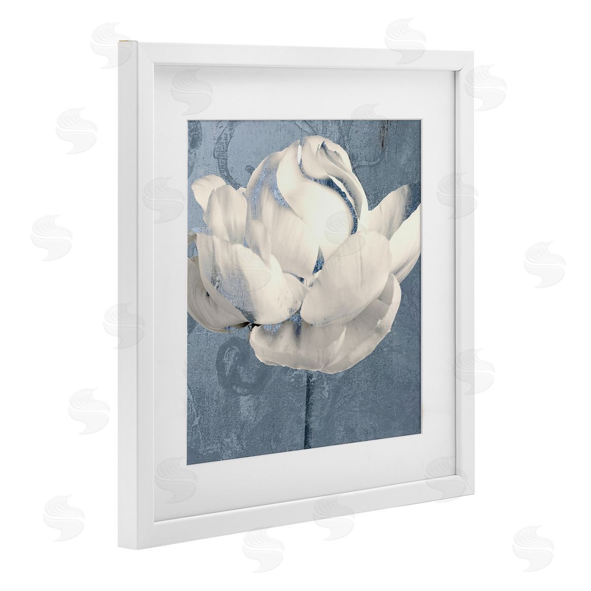 Sophie 6 Gilded Blue Rose Canvas Wall Art Print